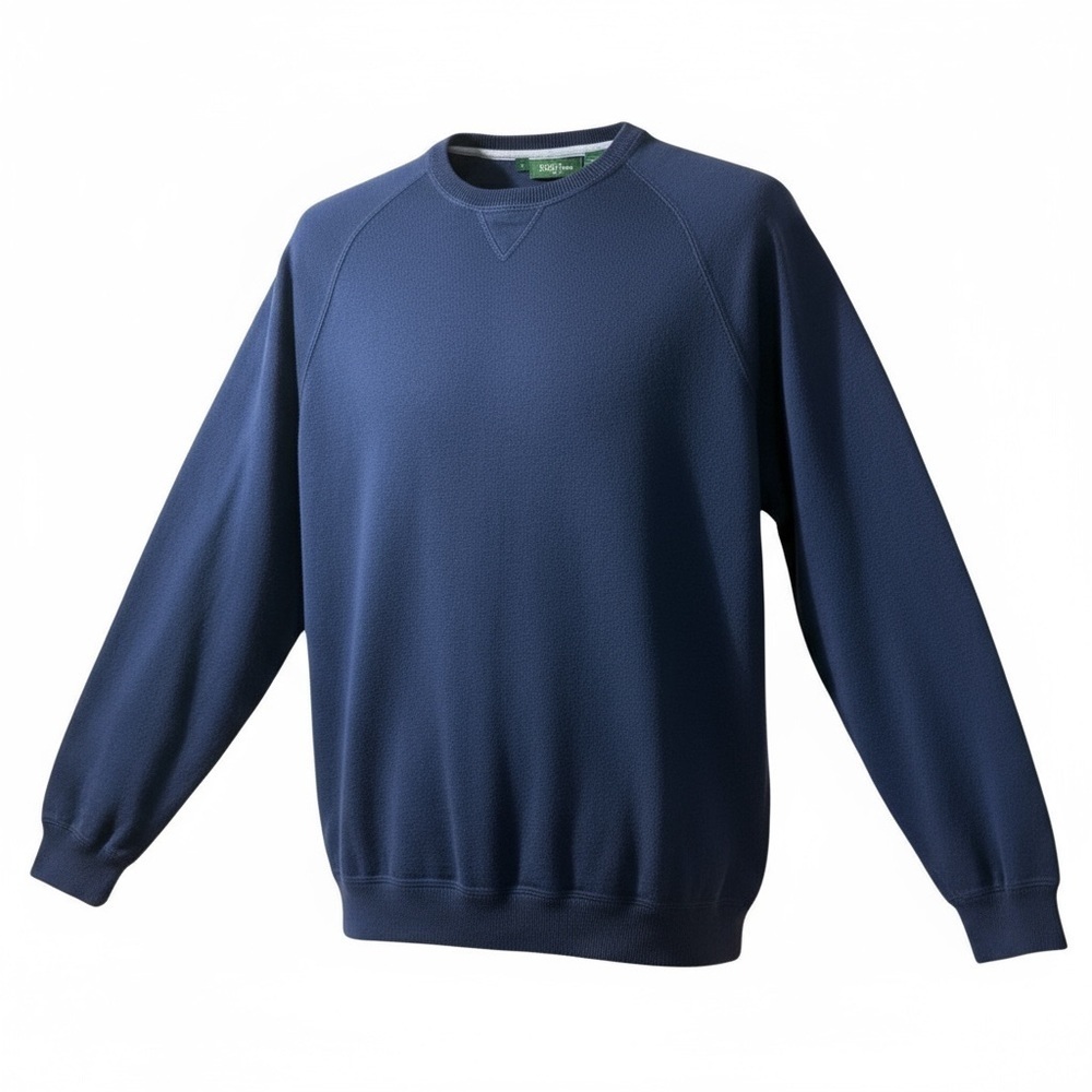 Bobby Jones 100% Cotton Navy Blue Crewneck Sweater Size L Classic Golf Pullover